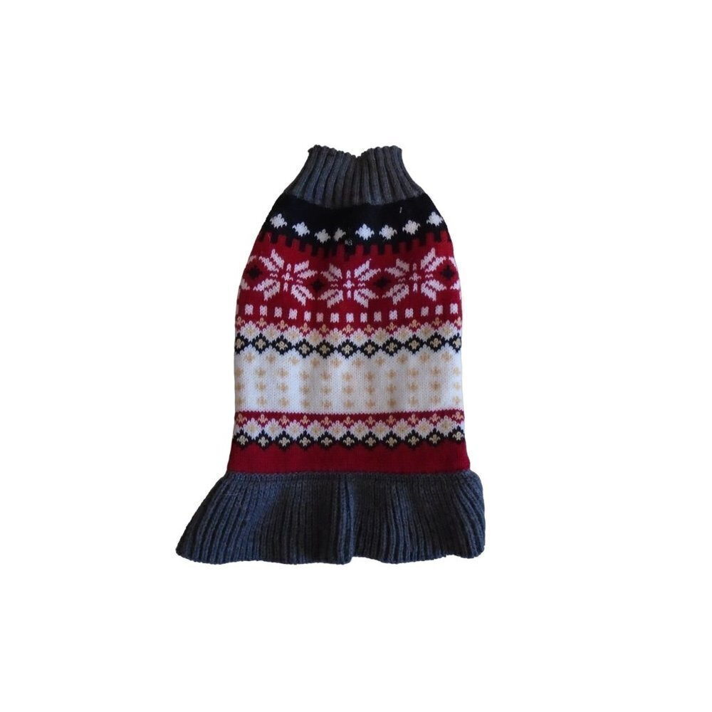 Holiday Fall Dog Sweater XS Mulitcolor with Peplum Girl Dog